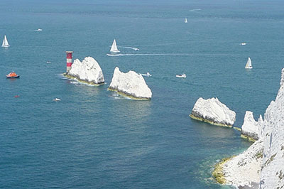 The Leaders of the Round the Island Race pass the Needles” hspace=