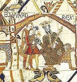 Edward the Confessor depicted on the Bayeux Tapestry