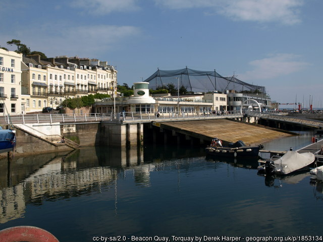 Beacon Quay, Torquay Just above centre are the WWII ramps.