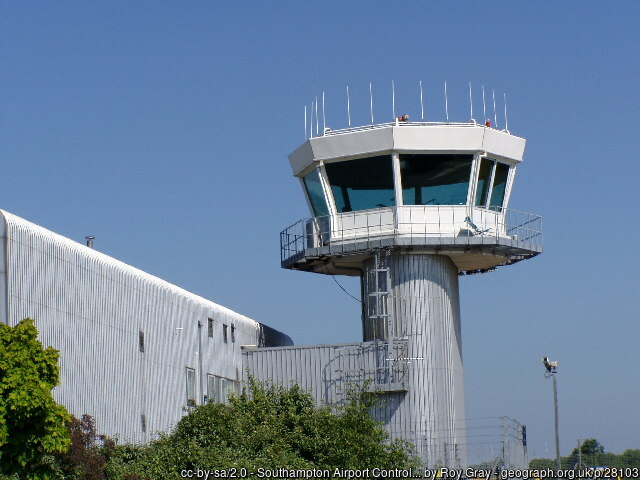 The control tower at Southampton International Airport 