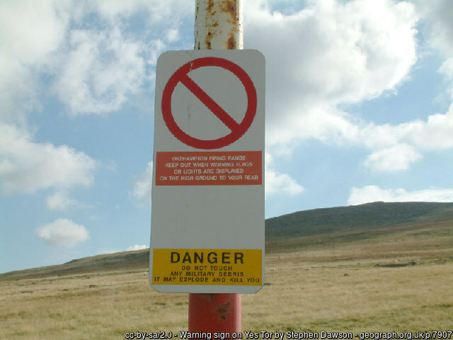 Firing Range warning sign on Dartmoor