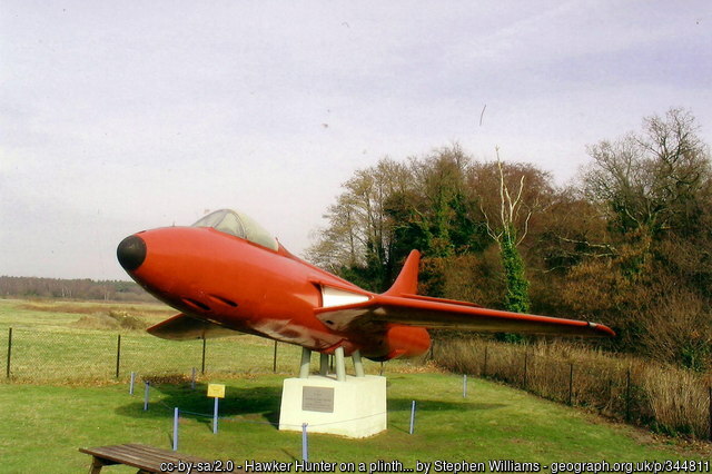 Hawker Hunter Aircraft on plinth, Bournemouth