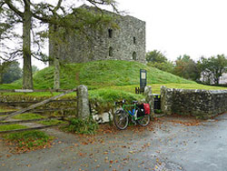 Cycling Lydford Castle with bike