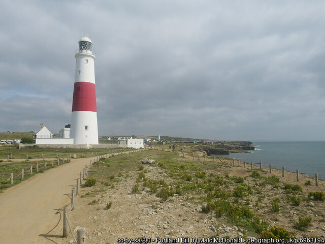  Passing Portland Bill Lighthouse on the South West Coast Path