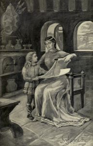 Queen Osberga reads to her son Alfred