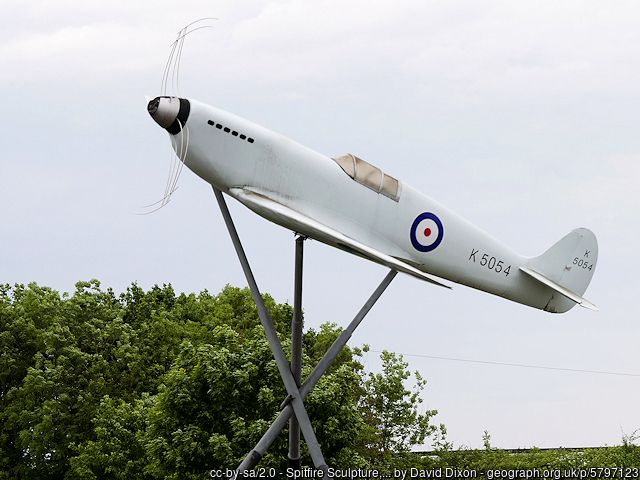 Spitfire Supermarine model Southampton airport erected 2004