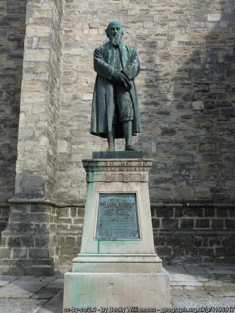 Statue of William Barnes outside St Peter's Church, Dorchester