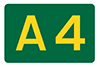 A4 road sign