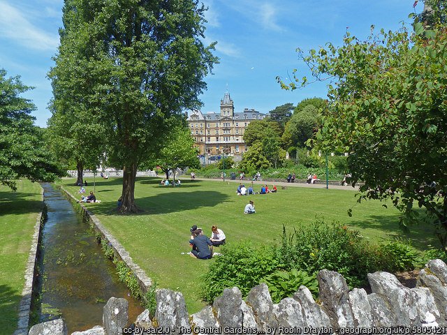 Central Gardens, Bournemout looking towards the Town Hall