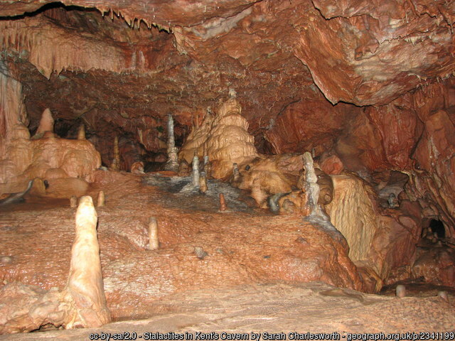 Inside a cave at Kent's Cavern