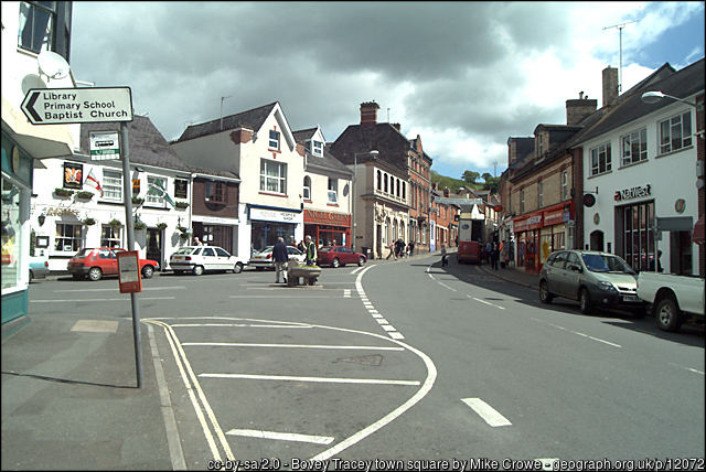 The centre of Bovey Tracey where the Market is held