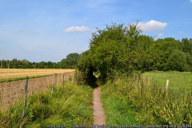 St Swithun's Way as it passes Winnall Moor Nature Reserve 