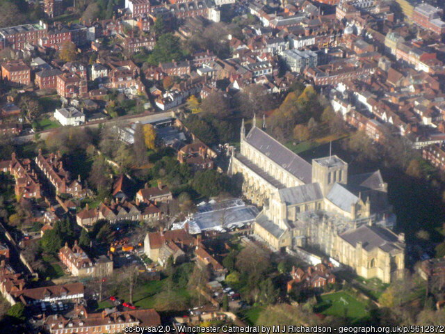 Aerial View of Winchester Cathedral Photograph 